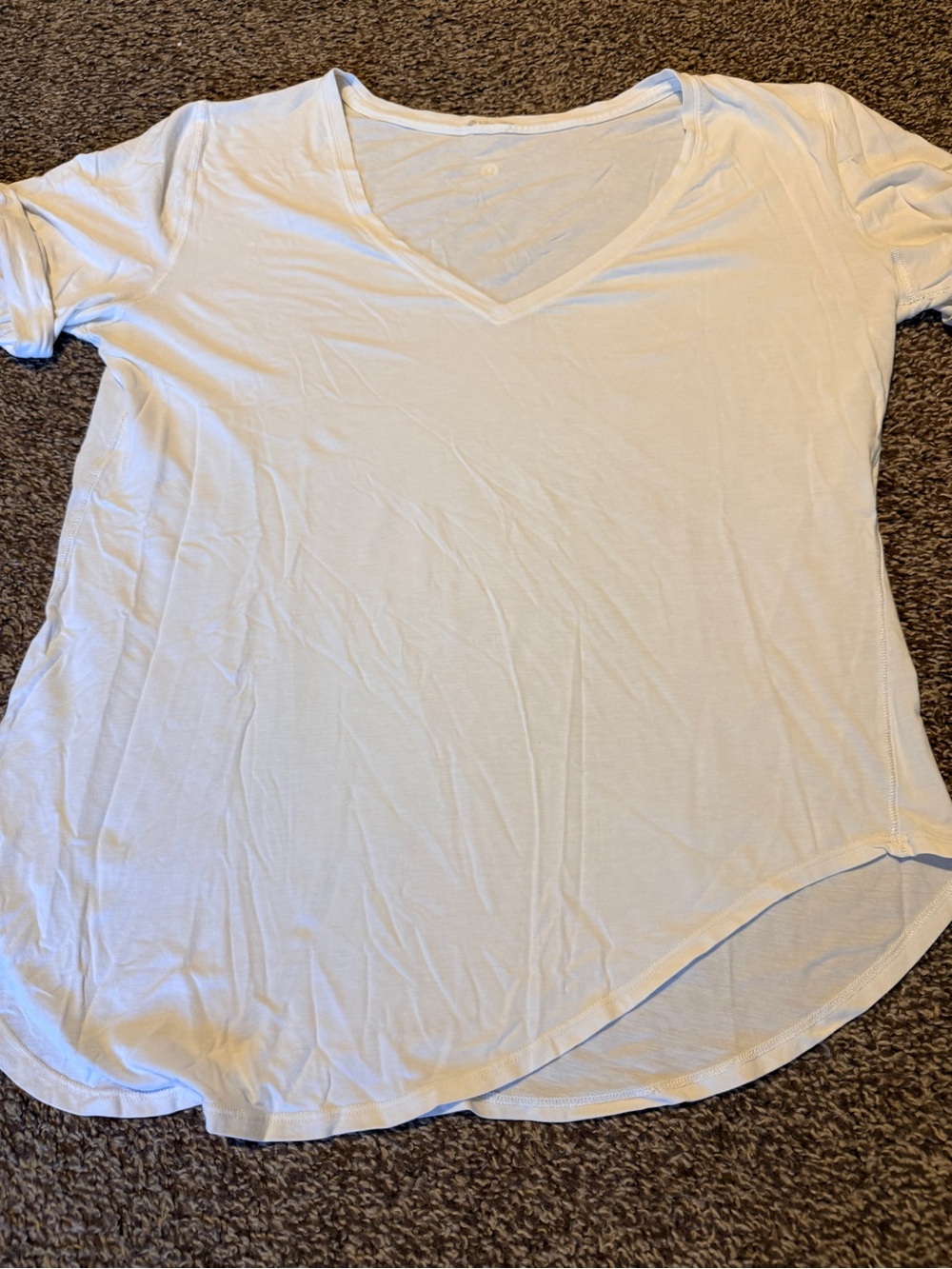 lululemon athletica White V-Neck Short Sleeve Tee